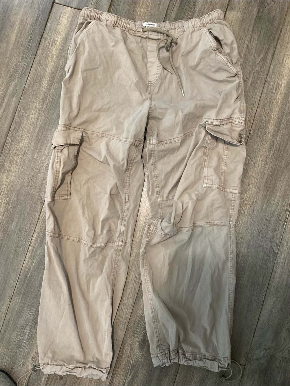 Garage women’s Light Tan Cargo Pants with Drawstring Waist